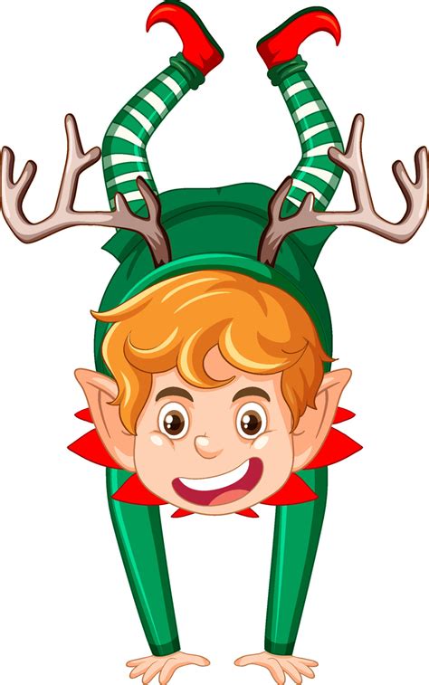 Christmas Elf Dancing Cartoon Character Vector Art At Vecteezy