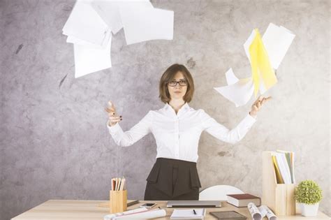 Premium Photo Female Throwing Papers