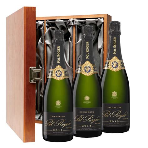 Pol Roger Brut 2015 Vintage Champagne 75cl Three Bottle Luxury Gift Box