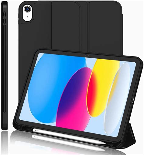 New Ipad 10 9 Inch Case 2022 10th Gen With Pencil Holder Trifold Stand Smart Case With Soft Tpu