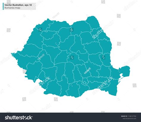 Romania Map Regions Vector Illustration On Stock Vector (Royalty Free ...