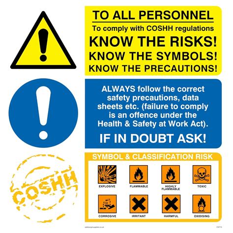 Viking Signs CN710 S20 V Coshh Regs Know The Risks Sign Vinyl Sticker