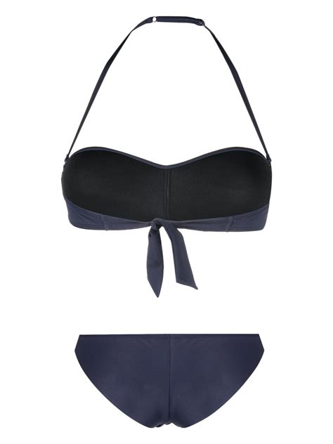 Ea7 Emporio Armani Logo Embellished Bikini Set Blue FARFETCH