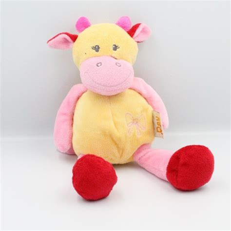 Doudou Girafe Vache Jaune Rouge Rose Doukidou