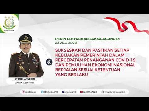 Perintah Harian Jaksa Agung Ri Pada Juli Youtube