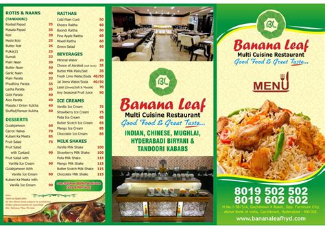 Banana Leaf Multicuisine Restaurant Gachibowli Hyderabad Hyderabad Restaurant Menu And