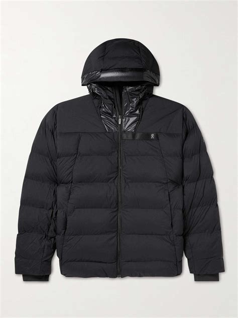 On Challenger Webbing Trimmed Quilted Shell Hooded Down Jacket For Men