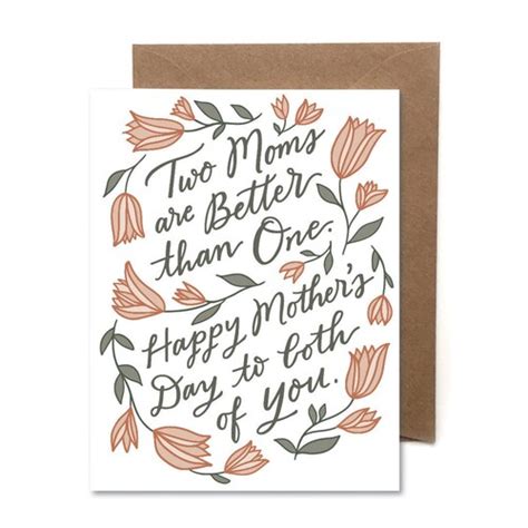 Two Moms Mothers Day Card Etsy