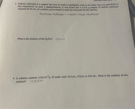 Solved Sodium Carbonate Is A Reagent That May Be Used To Chegg