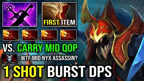 How To Mid Nyx Assassin Against QOP With First Item Boots 1 Shot