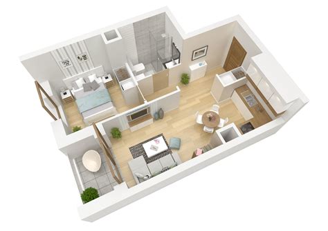 Three Flat Floor Plan - floorplans.click