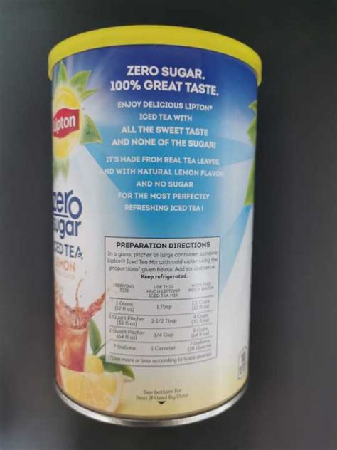 Lipton Zero Sugar Iced Tea Lemon Makes 28quarts 8 1oz 231g Lazada Ph