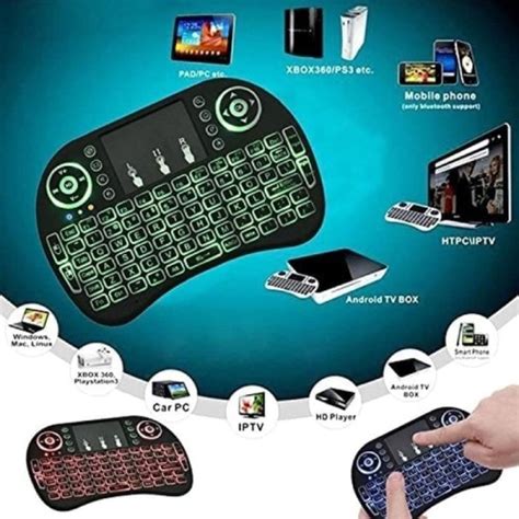 Jual I8 Mini Keyboard Wireless Touchpad RC With 3 COLOR Backlight