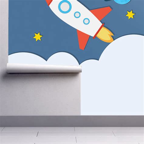 Cohete Espacial Cuarto de Niños Moonwallstickers