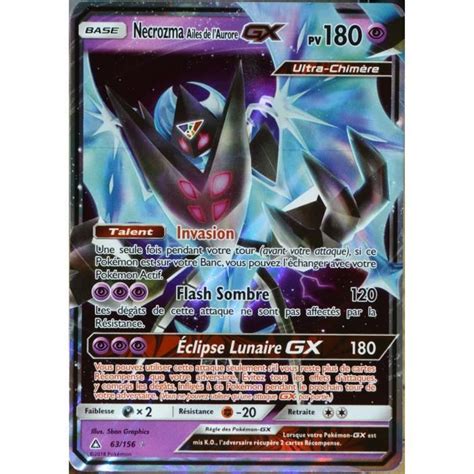 Carte Pokémon 63 156 Necrozma Ailes de l Aurore GX SL5 Soleil et Lune