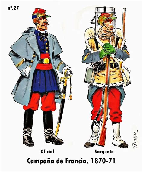 French Foreign Legion Officer And Sergeant On Campaign France 1870 71