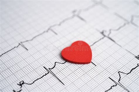 Electrocardiogram Ecg With Red Heart Heart Wave Heart Attack