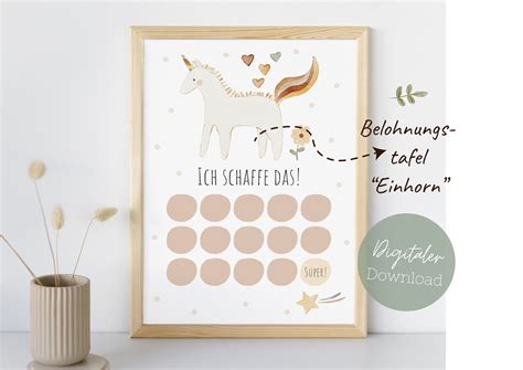 Belohnungstafel F R Kinder Einhorn Zum Ausdrucken Etsy