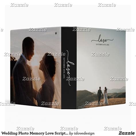 Wedding Photo Memory Love Script Wedding Album 3 Ring Binder Free Birthday Card Free Birthday