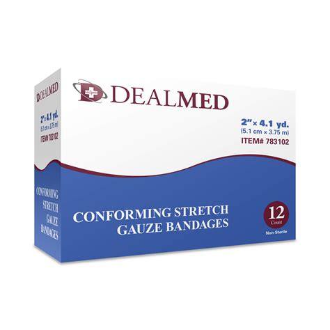 Dealmed 2 Conforming Stretch Gauze Bandages 4 1 Yards Stretched Gauze