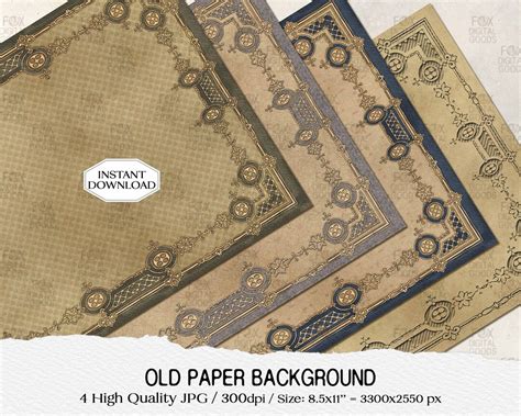 Old Paper Vintage Frame Border Blank Background, High Quality Printable ...