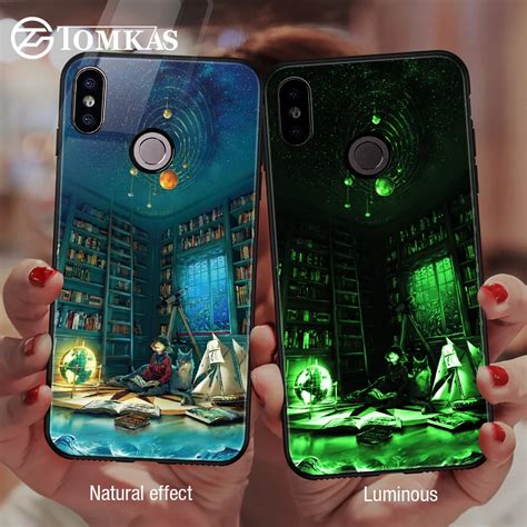 Tomkas Silicone Glass Phone Case For Xiaomi Redmi Note Pro Luxury