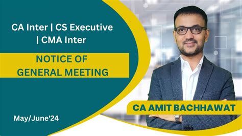 Notice Of General Meeting Ca Inter Cs Executive Cma Inter May