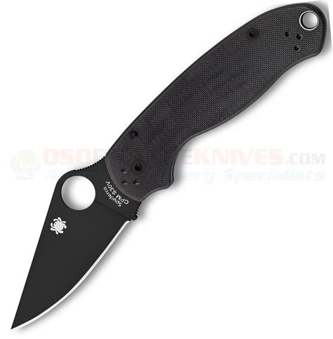 Spyderco Para 3 Compression Lock Knife Black G 10 3 In Black Plain