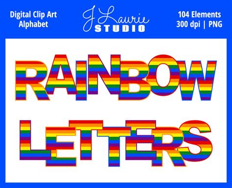 Digital Alphabet Letters Clipart-rainbow Party Patterns-pride-alphas ...