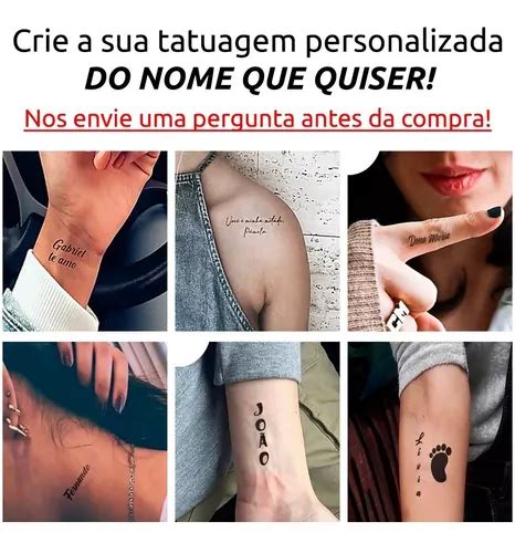 Tatuagem Tempor Ria Personalizada De Nome Customizada Fake Mercadolivre