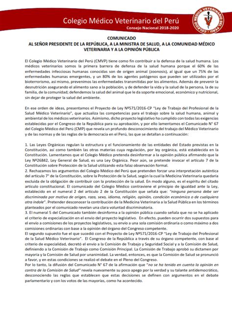 COMUNICADO Promulgación Ley de Trabajo del Profesional de la Salud