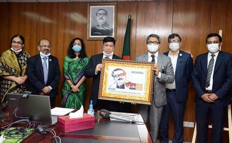 Foreign Ministers Of Bangladesh And Nigeria Unveil Commemorative Stamp