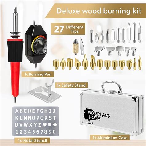 Woodland Home Wood Burning Kit Pyrography Pen Fully Adjustable