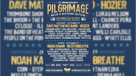 Pilgrimage Music Cultural Festival S 10th Anniversary Lineup Unveiled