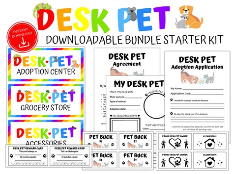 Desk Pet Bundle Starter Kit Printable Desk Pets Desk Pet Printable