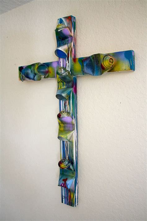 JESUS CHRIST Cross Sculpture Abstract Spray Paint Cans Dada Street Fine Pop Art - Etsy