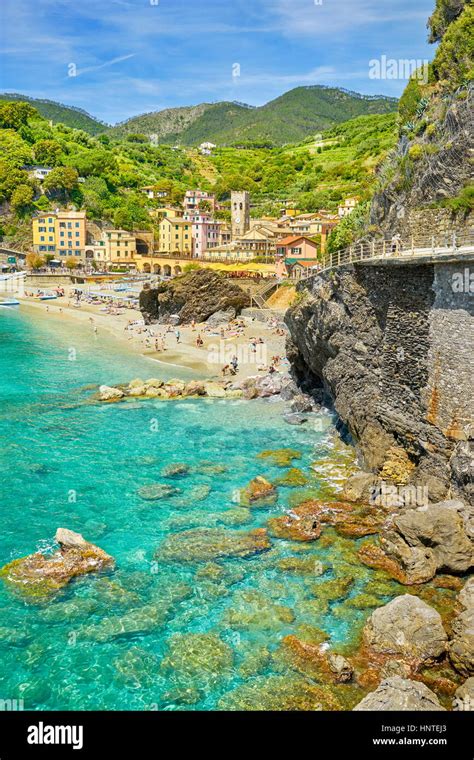 Strand Von Monterosso Al Mare Cinque Terre Ligurien Italien