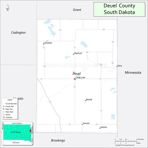 Map of Deuel County, South Dakota - Thong Thai Real