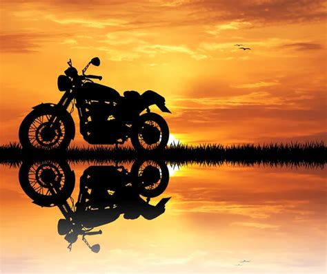 Silhouette motorcycle side sunset Stock Photo by ©alanpoulson 31742997