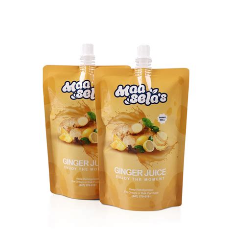 Custom Spouted Stand Up Barrier Pouches For Juice Packaging