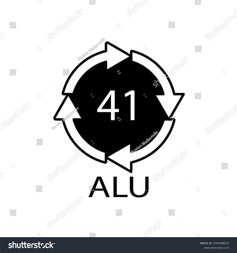 Aluminium Recycling Symbol Alu 41 Vector Stock Vector Royalty Free