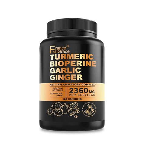 4 In 1 Turmeric And Garlic Supplements With Bioperine 2360 Mg 120 Ct