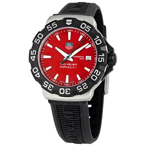 Tag Heuer Formula One Steel Red Black Rubber Mens Watch Wah1112bt0714