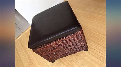 Eshow Ottoman Rattan Ottoman With Storage Hassocks And Ottomans Foot