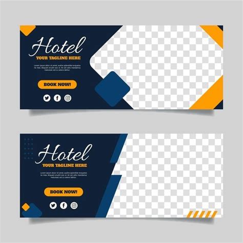 Free Vector Flat Hotel Banner With Transparent Space Vector Free