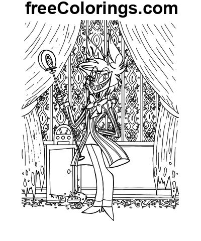 Hazbin Hotel Main Character Alastor Free Printable Coloring Pages