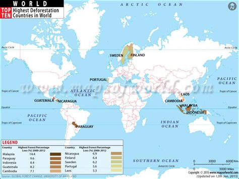 Countries with Highest Deforestation - World Top Ten