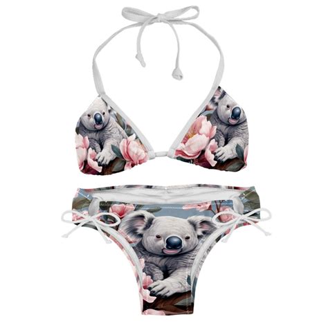 Koala Women S Swim Suit Bikini Set With Detachable Sponge And