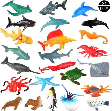 Sea Ocean Animals Plastic Pool Toys Set 24 Pack For Party Favor