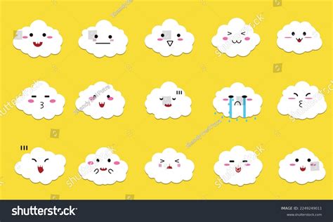 Cartoon Cloud Cloud Face Character Cute Stock Vector (Royalty Free ...